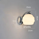 Axyaa Milky Glass Ball LED Wall Sconce, Nordic Modern Iron Bedroom Living Room Light