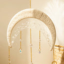 Axyaa Crystal Prism Suncatcher Dream Catcher Macrame Ornament Moon Sun Hanging Decoration