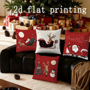 Axyaa Santa & Reindeer Pillow Covers - Festive Home Decor for Sofa, Bedroom, Car
