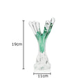 Axyaa Green Glass Vase Artificial Floral Decoration for Desk and Room Aesthetic