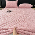 Axyaa Taffeta Velvet Jacquard Bed Cover - Winter Warm Anti-Static Fitted Sheet