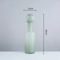 Axyaa Grey Glass Vase with Hammer Lid for Floral Arrangements