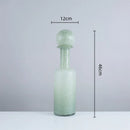 Axyaa Grey Glass Vase with Hammer Lid for Floral Arrangements