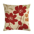 Axyaa Retro Plant Flower Linen Pillowcase 45*45cm