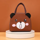 Axyaa Cartoon Animal Lunch Bag: 3D Steroe, Insulated, Waterproof Kids Tote