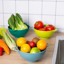Axyaa Plastic Food Colander 6 Inch - Heavy Duty Vegetable Strainer with Double Handles