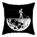Axyaa Moon Astronaut Rocket Sofa Pillow Cover Cushion Polyester Throw TestCase