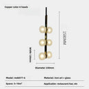 Axyaa Glass Bubble LED Ceiling Pendant Light Copper Chandelier
