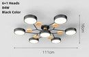 Axyaa Wood Iron Art Chandelier for Modern LED Ceiling Light in Living Room