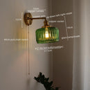 Axyaa Nordic Copper Glass Wall Sconce LED Light for Living Room and Bathroom