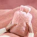 Axyaa Plush Faux Rabbit Fur Hot Water Bag - Soft & Warm Shoulder-Neck-Back Hand-Legs-Waist