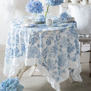 Axyaa Blue & White Porcelain Embroidery Table Cloth Waterproof Oilproof Table Cover