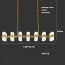 Axyaa Marble Copper LED Chandeliers: High-end Modern Gold Hanging Lamps for Home Decor