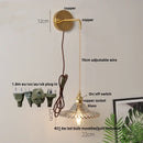 Axyaa White Glass LED Wall Lamp with Pull Chain Switch