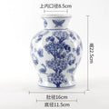 Axyaa Blue & White Porcelain Flowers Vase Flowers Arrangement Hydroponic Dried Flower Vase