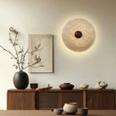 Axyaa LED Wall Sconces Vintage Industrial Pull Chain Switch Yellow Travertine-Look