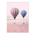 Axyaa Sakura Rose Peony Hot Air Balloon Wall Art Canvas Painting