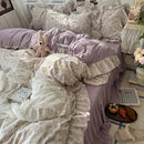 Axyaa Princess Floral Ruffles Bedding Set with Soft Duvet Cover, Bed Sheet, Pillowcases