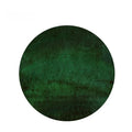 Axyaa Green Plush Round Carpet for Modern Minimalist Home Decor