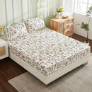 Axyaa Multicolor Floral Print Fitted Sheet Set - Modern Minimalist Bedding