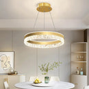 Axyaa LED Dimmable Round Chandelier for Modern Nordic Living Room Bedroom Dining Lighting