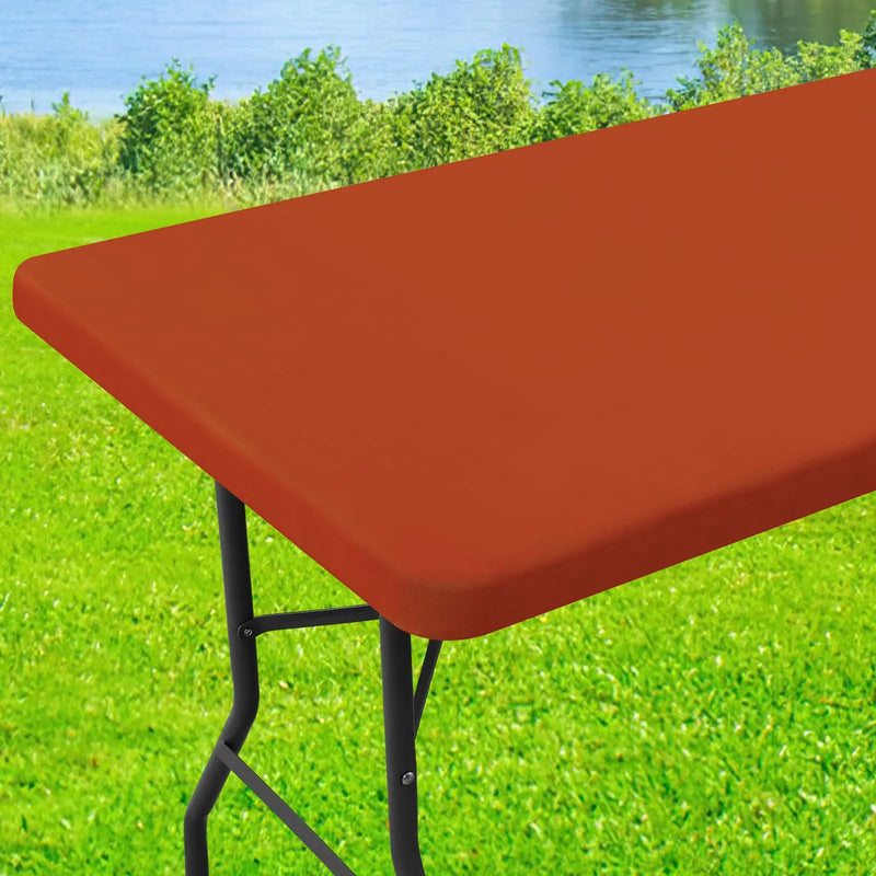 Axyaa Stretch Washable Patio Table Cover Waterproof Outdoor Tablecloth
