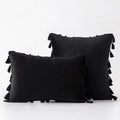 Black Tassel Pillowcases by Axyaa - Velvet Holiday Home Decoration Gift