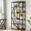 Axyaa Industrial 5-Tier Bookcase with 8 Open Shelves, 70.8" Tall Display Shelf
