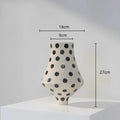 Axyaa Polka Dot Ceramic Vase Pot Home Decor Handicrafts Flower Arrangement Accessory