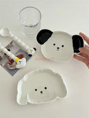 Axyaa Puppy Cartoon Ceramic Dish Set - Children's Tableware & Spoon