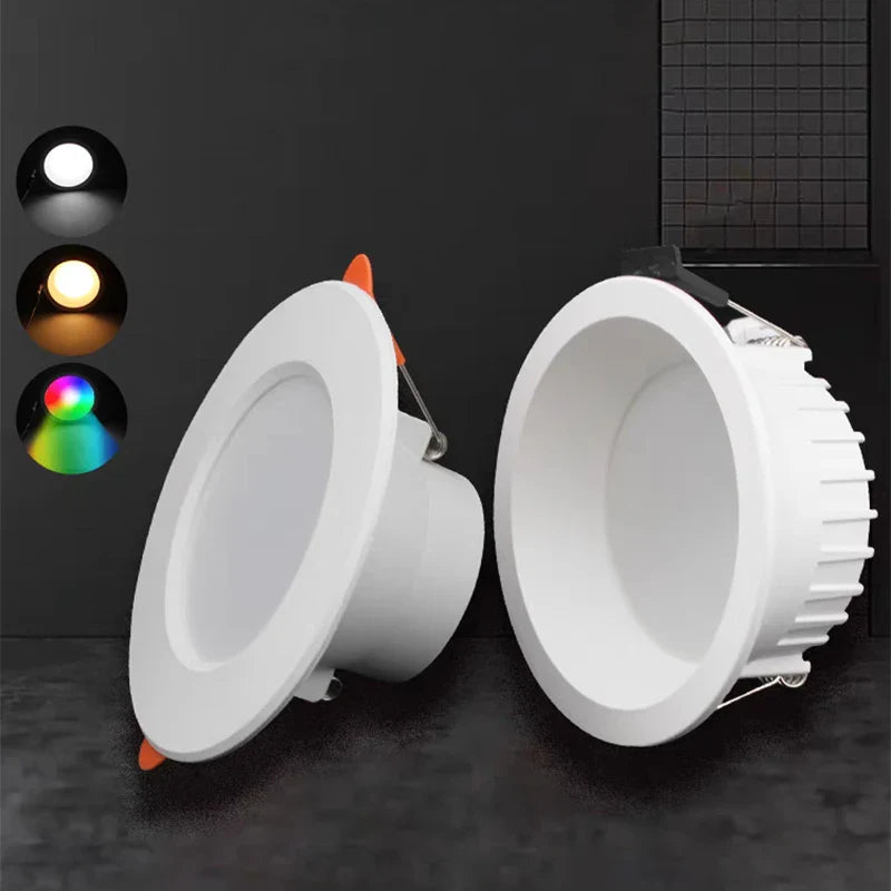 Axyaa 10W/15W Dimmable RGB LED Ceiling Downlight with IR Remote Control