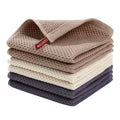 Axyaa Cotton Kitchen Towel Set - Absorbent Waffle Weave Stripe Dishcloths