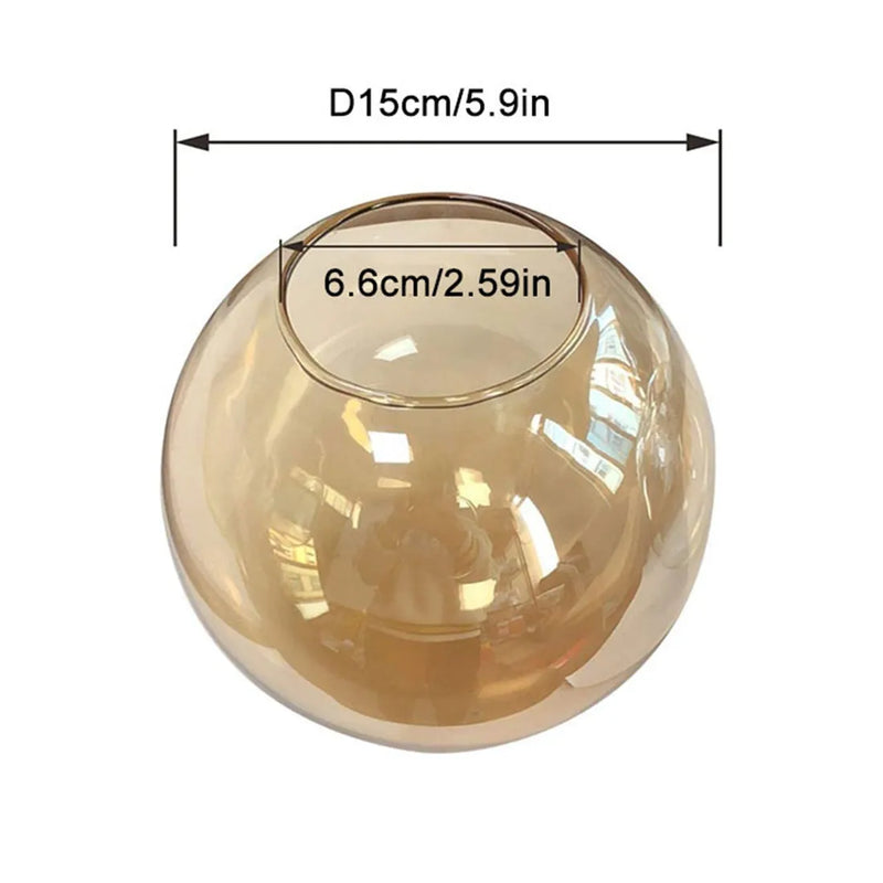 Axyaa Amber Glass Globe Lamp Shade - Decorative Replacement for Pendant Wall Lamps