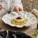 Axyaa Ceramic Salad Plate with Frosted Texture, Shallow Design - Artistic Tableware