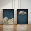 Sage Green Cloud Art Canvas Print for Modern Home Decor by Axyaa
