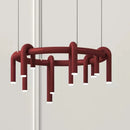 Axyaa Red U-Shaped Chandelier - Modern Nordic Living Room Lighting