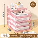 4-Tier Paper Tray Storage Box with File Holder for Desk Organization by Axyaa