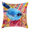 Blue Bird Print Cushion Cover by Axyaa - Home Decor Pillow Case for Sofa Bed