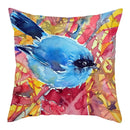 Blue Bird Print Cushion Cover by Axyaa - Home Decor Pillow Case for Sofa Bed