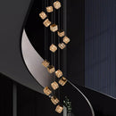 Axyaa Crystal Stair Chandelier LED Ceiling Lamp for Living Room