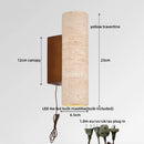 Axyaa Industrial Vintage LED Wall Lamp Yellow Travertine Stone Staircase Lighting