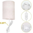 Axyaa Stepped Color Wall Lamp Set for Bedrooms, On/Off Switch, Linen Fabric