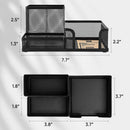 Axyaa Mesh Desk Organizer with Pencil Holder, 3 Compartments, Black