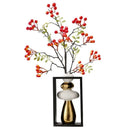 Axyaa Geometric Golden Vase with Rockery Stones for Stylish Floral Arrangements