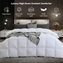 Axyaa White Goose Down Comforter - Fluffy & Luxurious Quilted Duvet Insert