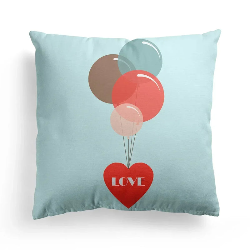 Axyaa Romantic Couple Pillowcases | Soft Cartoon Pattern Sofa Pillow Covers