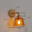 Axyaa Brass Finish Glass Wall Sconce Light with Pull Chain Switch