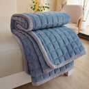 Axyaa Velvet Mattress Topper Blue Mattress - Quilted Thickened Skin-friendly Bed Linen