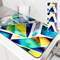Axyaa Watercolor Geometry Absorbent Kitchen Drying Mat