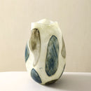 Axyaa Artistic Glass Vase: Blue & Green, New Chinese-style, High-end Handcrafted Glass Flower Vase